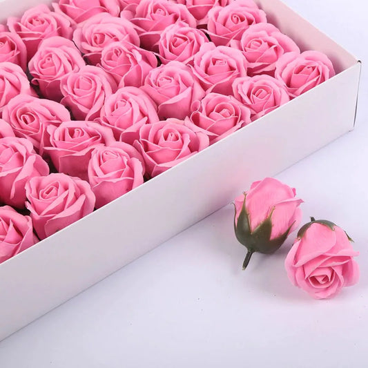 Artificial Flower Soap Roses, Home decor item, pink colour, top view front angle 